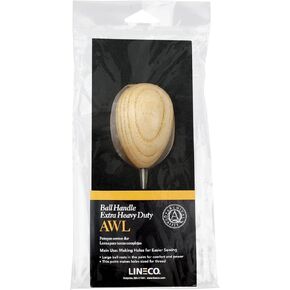 Lineco Wooden Ball Handle Awl. Extra-Heavy Duty, Comfortability and Good Control, Thin Point for Sewing