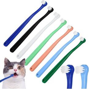 7Pcs Toothbrush for Small Dogs,Round Soft Hair Small Dog Toothbrush,Dental Hygiene Pet Toothbrush to Clean Pet Teeth,Dog Tooth Brush for Small to Large Dogs, Cats, Most Pets, 7 Color