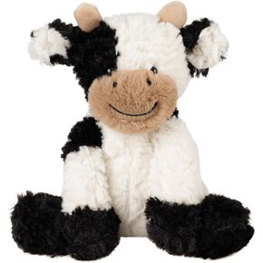Hopearl Adorable Plush Cow Toy Floppy Dairy Cattle Soft Stuffed Animal Cute Birthday Gifts for Boys Girls Kids Toddlers, 9''