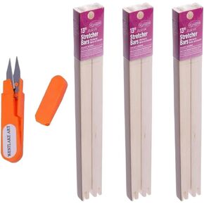 Westlake Art Canvas Canvas Bars ، 325071 Frank X 0.75 "- الخشب الصلب الاحترافي للمشاريع الفنية ، التجميع السهل ، مع مقص تطريز (حزمة 3) in Kuwait