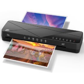 Locamp Laminator Machine, A3 Laminating Machine - 60s Quick Warm-Up, Cold & Hot Lamination Machine with 6 Modes, Auto-Off and ABS Jam-Free, 13 Inch Laminator for Home Office School