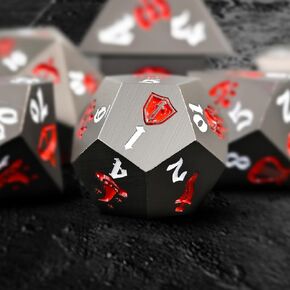 7PCS Metal Dice Set for Dungeons and Dragons,Class Icons Dice,Role Playing Board Games Accessories (Bronze)
