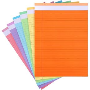 LABUK 6 Pack Legal Pads Writing Pads 8.5x11 Inch, To-Do List Notepad 30 Sheets Wide Ruled with Sturdy Back or School Office Home, Colorful Perforated Double-Side Printed