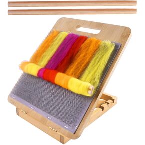 Viredelo Wool Blending Board and Carding Brush Set - Includes 1 Pieces Wool Brush with 2 Dowels for Spinning Fiber Preparation,Complete Wool Brush Kit with Adjustable Bracket Stand