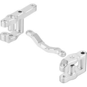 GLOBACT Aluminum Steering Set for 1/18 Arrma Granite Typhon GROM 1/16 Mojave GROM RC Truck 1/12 Losi Nascar RC Racecar Upgrade ARA340202 (Silver)