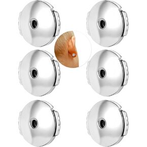 AoedeJ Stainless Steel Locking Earring Backs for Studs Locking Earring Backs Replacements Earrings Backs Secure Earring Backs for Studs (Silver)