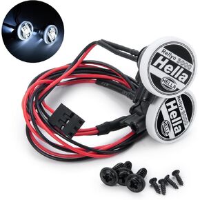 RC Round Light Headlight Spotlight LED Light Bar 2PCS for 1/10 RC Crawler Car TRX4 TRX6 SCX10 90046 Upgrades
