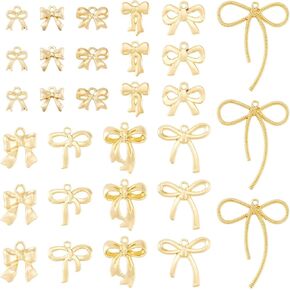 FASHEWELRY Alloy Bowknot Charms Links Golden Bow Tie Connector Charms Metal Bow Link Charms Bow Earring Connectors Christmas Jingle Bell Bow Charms for DIY Necklace Bracelet Jewelry Making in Kuwait