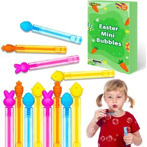 Easter Mini Bubble Wands Party Favors Toys Gifts for Toddlers 20 Pack,Easter Basket Stuffer Fillers for Kids,Small Party Goodie Treat Bag Fillers,Classroom Non Candy Prizes Trinkets for Boys Girls