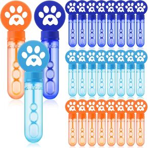 24 PCS Blue Dog Paw Print Bubble Wands Mini Bubbles for Kids Choilers Dog Party Party Favors Mini Bubble Toys Bulk Puppy Dog Bubble Wands for Higds Higds Easter Goody bag choiteds dog party supplies