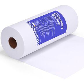 Caydo Tear Away Embroidery Stabilizer, 12" x 50 Yd Roll No Show Mesh Stabilizer for Machine Embroidery 1.8 Ounces Medium Weight Embroidery Stabilizer Backing