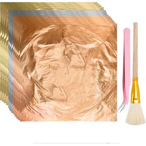 200 مساءً أوراق أوراق ذهبية للفن 3 ألوان تستخدم في رقائق الذهب للأظافر الورق Decoupage for Furniture Gold Riseets Silver Leaf Sheets Creation مصنوعة يدويًا
