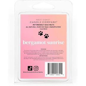 Pet Friendly Wax Melts | Pet Safe Wax Melts | All Natural Dog Safe Wax Melts | Non-Toxic Wax Melts | Pet Odor Eliminator | Pure Soy Wax Melts | Veterinarian Approved (Bergamot Sunrise)