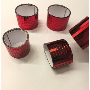 Red Self-Adhesive Glass Mirror Mosaic,2400Pcs 5x5mm Mirror Tiles for DIY Disco Ball, Cowboy Hat, Vase, Bottle, Interior Decoration (Red, 2400pcs)