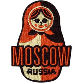 Vagabond Heart Moscow Patch - Matryoshka Doll Gift - Moscow Russia Souvenir - Nesting Dolls Iron On Travel Badge