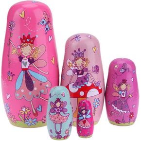 Konrisa NESTING DOLLS 5 قطعة مجموعة لطيف ملاك قزم Matryoshka دمى مصنوعة يدوي