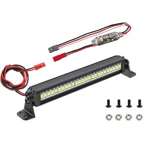 RC Light Bar 25 LED 4.5 Inch Aluminum RC Lights RC Crawler Accessories for Axial SCX10 Traxxas TRX4 TRX4M Arrma Senton Redcat GEN7 1/10 1/18 Scale Rock Crawler Truck RC Car Roof Light Kit Zhongzhen