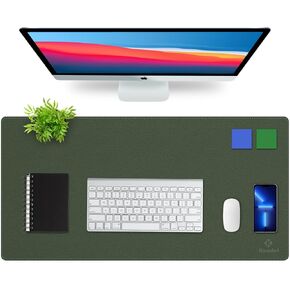 K Knodel Desk Mat ، Blotter ، لوحة مكتب مكتب ثنائية الجانب ، حصيرة مكتب مقاوم للماء لسطح المكتب ، Blotters المكتب ، واقي PVC Leather Pad (الأخضر الداكن ، 31.5 "× 15.7")