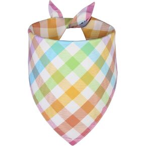 Spring Dog Bandana Xlarge 1pcs ، Blaid Dog Bandana الملون ، وشاح عيد الفصح للصبي والفتاة ، المثلث الصيفي المتين العكسي ل Puppy Pet