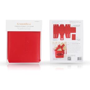 Kimberbell Folding Storage Tote Blank – Faux Leather Embroidery-Friendly Organizer, DIY Machine Embroidery Tote with Sturdy Handles, Craft Supplies, Desk Storage for Crafts - Red