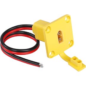 CERRXIAN 2FT 12AWG XT60 Male Bare Wire with Mount Panel, XT60 Male Plug with Mout Panel to Open Bare Wire for RC Lipo Battery FPV Drone