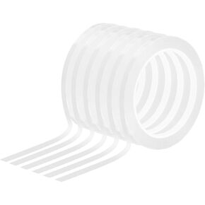 Whiteboard Tapes - 6 Pcs Pinstripe Thin Dry Erase Tapes for Graphic Charts Marking DIY Arts - 1/4" Width- White