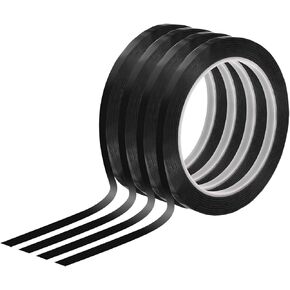 Whiteboard Tapes - 4 Pcs Thin Dry Erase Tapes for Graphic Charts Marking Craft Arts - 1/4" Width - Black