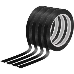 Whiteboard Tapes - 4 Pcs Thin Dry Erase Tapes for Graphic Charts Marking Craft Arts - 3/8" Width - Black