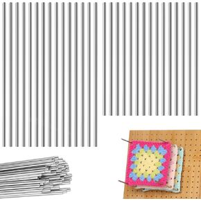 CESUSME 30 Pcs Blocking Board Pins, Stainless Steel Rods for Crochet Block Boards, 3 mm Diameter for 5.9 inch and 3.9 inch Length, Knitting Accessories Block Rods, Knitting and Crocheting Supplies