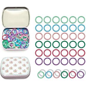 Wonafa 50pcs علامات غرزة معدنية مستديرة ، علامات غرزة الكروشيه المعدنية ، مع صندوق تخزين لعلامة Crocheting Tag DIY Craft Project (orbicular-50pcs)