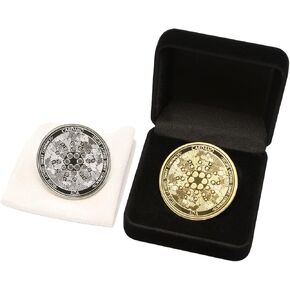 Physical Cardano Coin Set with Velvet Box Commemorative ADA Collector Gifts for HODL Fan