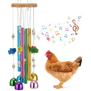 Chicken Chew Toys for Coop Multicolor Chicken Wind Chime Enrichment Toys Art Hanging Decoration for Bird Parrot Parakeet Budgerigar Lovebird