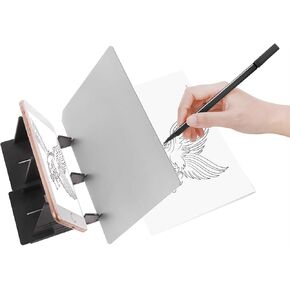 DIY Drawing Tracing Pad Optical Projector Painting Copy Board Mirror Reflection Projection Tracing Plate Board Comic Tracer Art Stencil Tool with Phone/Pad Xmas Gift for Kids,Students,Sketching