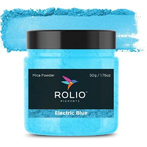 Rolio Premium Mica Powder - Deep Sea (50G / 1.76oz) - 1 Jar of Blue Pigment Powder for Epoxy Resin, Dye, Soap Making, Nail Polish, Paint, Candle Making, Bath Bombs, Slime
