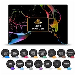 Mica Powder – Set of 15 (3 g/ 0.11 Oz), Mica Powder Cosmetic Grade for Soap,Candle, Epoxy Resin, Ink, Lip Gloss, Shimmery Makeup, Nail Paint & amp; Eye shadow | Made in India