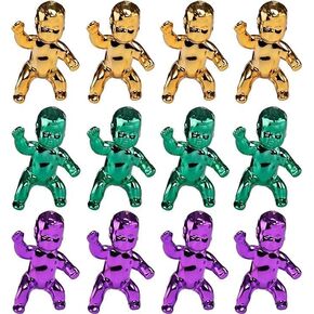 12pcs King Cake Babies ، Mardi Gras King Cake Babies Mini Plastic Babies ، Mini Baby Fortings for Baby ، Tiny Baby Fompurines iny tiny form