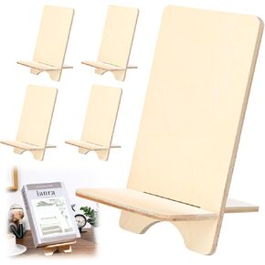 4 Pack Wooden Book Stand for Display Book حامل Easel Stand Collector عرض الهدية المدرسية لألبوم المكتب المنزلي CD Magazine Comic Postcard Pictucts Works