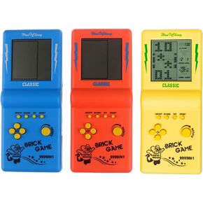 3 Pcs Brick Game Console Large Screen Handheld Games Electronic Games Build in 23 Classic Game for Kids Adults(Random Color)