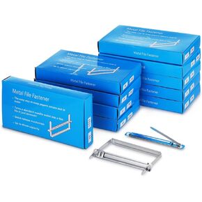 Prong Fasteners 2 Inch 500 Sets - Metal Prong Paper Fasteners, 3.1 Inches Base with 2 Holes Punch Compressor, Paper File Clip Folder, 10 Boxes, 50 Sets Per Box, School Office Supplies