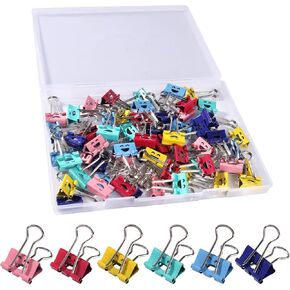 Ufmarine 60 Pcs Small Binder Clips 3/4 Inch, Small Paper Clips for Office, Cute Binder Clips with Smiling Hollow