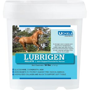 Uckele by SmartEquine Lubrigen™ Pellets | Advanced Joint Supplement with Glucosamine, Chondroitin | Horse Supplement for Mobility & Connective Tissue Health | 10 lbs Bucket