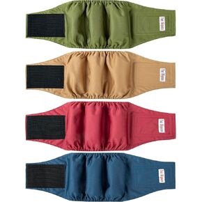 Male Belly Bands Dogs Diapers(4 Pack), Washable Reusable High Absorbing Boy Doggy Wraps Panties Doggie Puppy Pooping Potty Training Incontinence Marking Pañal para Perro Red Green Blue Yellow Small