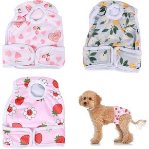 حفاضات الكلب القابلة لإعادة الاستخدام أنثى ، 3 حفاضات الكلب القابلة للغسل للكلاب الإناث جرو حفاضات السراويل الإناث in Kuwait