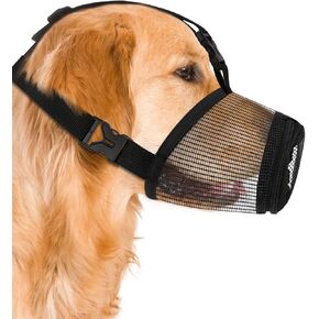 Dog Muzzle Soft Mesh Muzzle for Medium Large Dogs, Protection Muzzle with Adjustable Straps Prevent Biting Barking Chewing, Allows Panting and Drinking