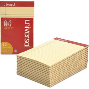 Universal 35852 Colored Perforated Note Pads, Narrow Rule, 5 x 8, Ivory, 50 Sheet, Dozen