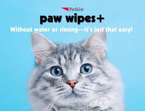 Petkin Paw Wipes Plus ، 200 مناديل معطرة برتقالية ، 2 حزمة - مناديل Pet Pet oussorbbent إزالة الأوساخ اليومية والروائح - المخصب مع Paw Balm Protrayant - سليمة لاستخدام مناديل الحيوانات الأليفة للكلاب والقطط والجرى والسيتينس in Kuwait