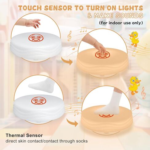 Light Up Music Floor Games, Touch Sensitive Floor Tiles Toddler Toy, Interactive Games for Kids, Musical Toys with Animal Sounds - Yellow (Sheep) in Saudi Arabia
