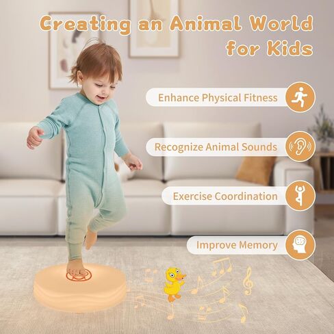 Light Up Music Floor Games, Touch Sensitive Floor Tiles Toddler Toy, Interactive Games for Kids, Musical Toys with Animal Sounds - Yellow (Sheep) in Saudi Arabia