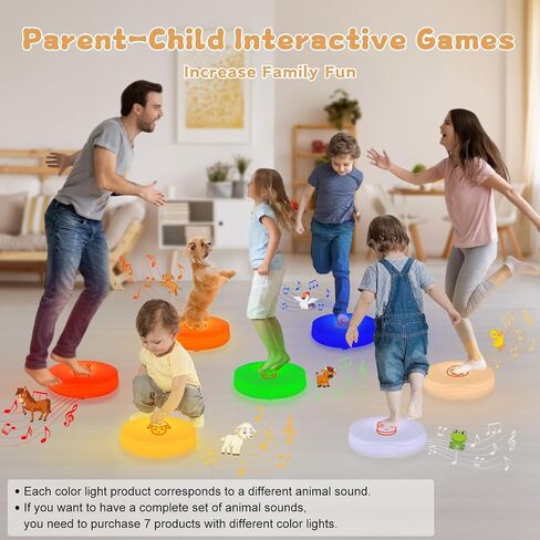 Light Up Music Floor Games, Touch Sensitive Floor Tiles Toddler Toy, Interactive Games for Kids, Musical Toys with Animal Sounds - Yellow (Sheep) in Saudi Arabia