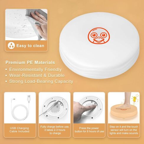 Light Up Music Floor Games, Touch Sensitive Floor Tiles Toddler Toy, Interactive Games for Kids, Musical Toys with Animal Sounds - Yellow (Sheep) in Saudi Arabia